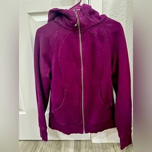 Excellent condition Lululemon Purple Scuba Full Zip Hooded Athletic Jacket 8